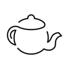Teapot line icon on white background. Line. Doodle.
