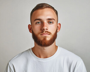 Fototapeta premium Man portrait on white background 