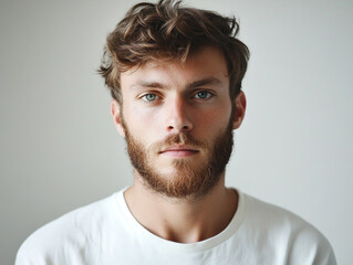Fototapeta premium Man portrait on white background 