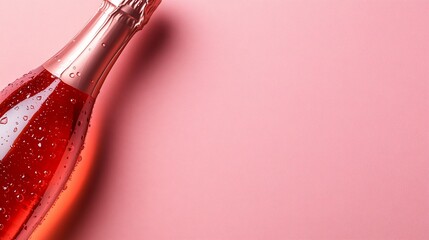 Chilled Ros? Champagne bottle on pink. Drinks menu design
