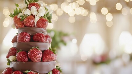 Chocolate Strawberry Cake Wedding Reception