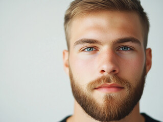 Fototapeta premium Man portrait on white background 