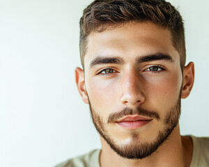 Fototapeta premium Man portrait on white background