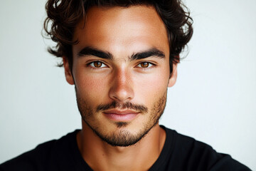 Fototapeta premium Man portrait on white background