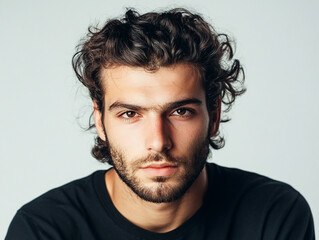 Fototapeta premium Man portrait on white background