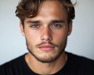 Obraz premium Man portrait on white background