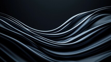 Mesmerizing metallic fluid waves in a smooth monochrome gradient creating a captivating and futuristic abstract visual