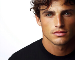 Fototapeta premium Man portrait on white background