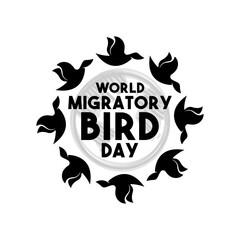 Vector Illustration of World Migratory Bird Day. Celebrated on the second Saturday in May and the second Saturday in October.