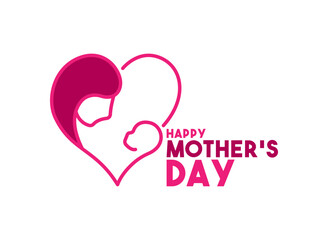 Happy Mother's Day design vector. Celebrated on the second Sunday in May. Flat design vector. Poster, banner, card, background.
