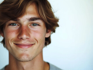 Fototapeta premium Man portrait on white background