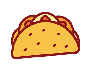 Tasty fast food taco with meat filling