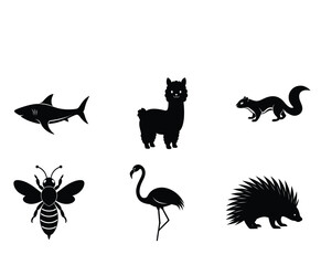 Animal silhouette vector illustration set 2