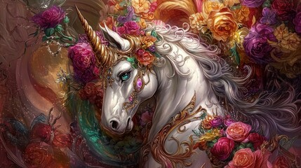 Beautiful unicorn character in Spring