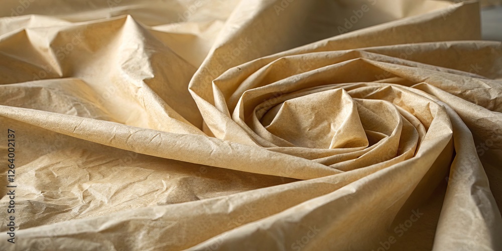 Aufkleber a roll of tan fabric with a spiral pattern