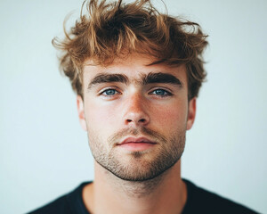 Obraz premium Man portrait on white background