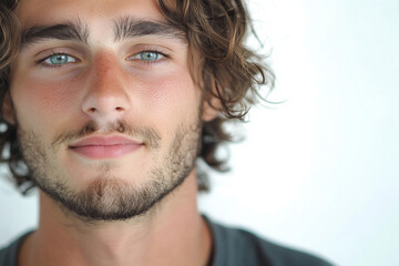 Fototapeta premium Man portrait on white background