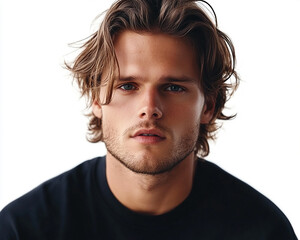 Fototapeta premium Man portrait on white background