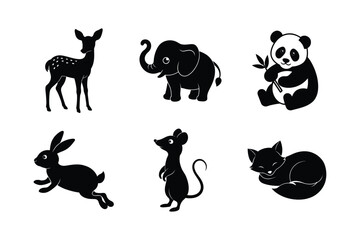 Set of animal silhouette vector illustration 6