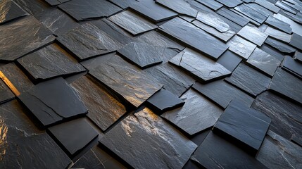 Dark Slate Tile Texture Background - Geometric patterns