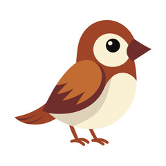 Sparrow bird vector illustration icon 2