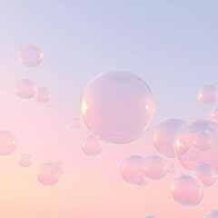 분홍 비눗방울 하늘