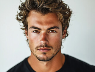 Man portrait on white background