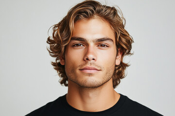 Fototapeta premium Man portrait on white background