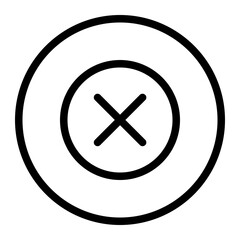 Minimalistic Black Circle with Cross Symbol