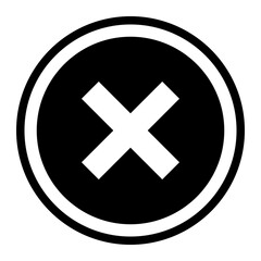 Obraz premium Minimalist Black and White Close Icon for User Interfaces