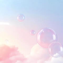분홍 비눗방울 하늘