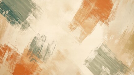 Fototapeta premium A canvas with an irregular grid pattern, full of bold, rough brushstrokes in earthy tones, reflecting modern abstract art.