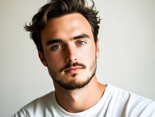 Obraz premium Man portrait on white background