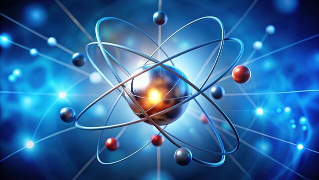 atom in close-up showing nucleus and electron cloud, microscopy, electron orbit, microscopy,electron orbit,energy levels