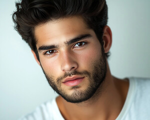 Obraz premium Man portrait on white background