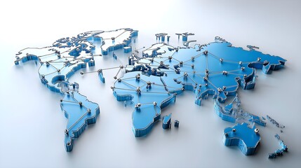 Global Network Connection World Map - Global connectivity