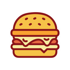 Juicy fast food burger with toppings