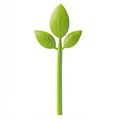 artificial plant, 3d style imitation, cartoon icon, white background