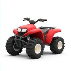 Obraz premium ATV, 3d style imitation, cartoon icon, white background