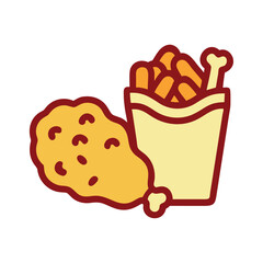 Crispy fast food combo with nuggets and fries