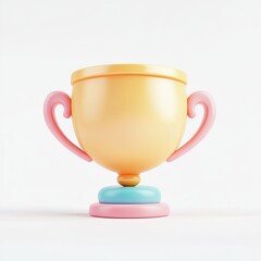 award cup, 3d style imitation, cartoon icon, white background