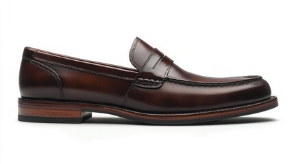 Elegant brown leather loafers displayed against a clean background, highlighting craftsmanship and style