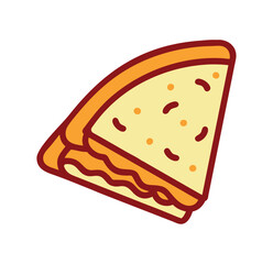 Cheesy fast food quesadilla slice