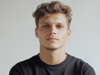 Naklejka premium Man portrait on white background