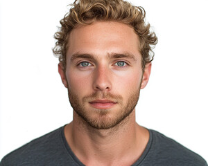 Obraz premium Man portrait on white background