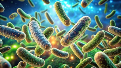 Bacteria E coli under microscope, e coli, scientific,  e coli, scientific