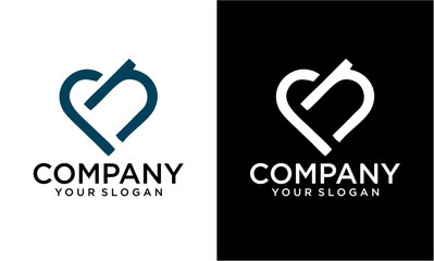 Creative Initial C N with love logo template vector