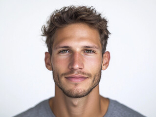 Obraz premium Man portrait on white background