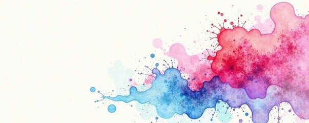 Obraz premium Whimsical watercolor splashes on a white background, splash, playful, light