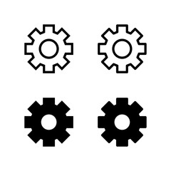 Gear icon set. Setting icon set. Cogwheel icon set. Tools icon.